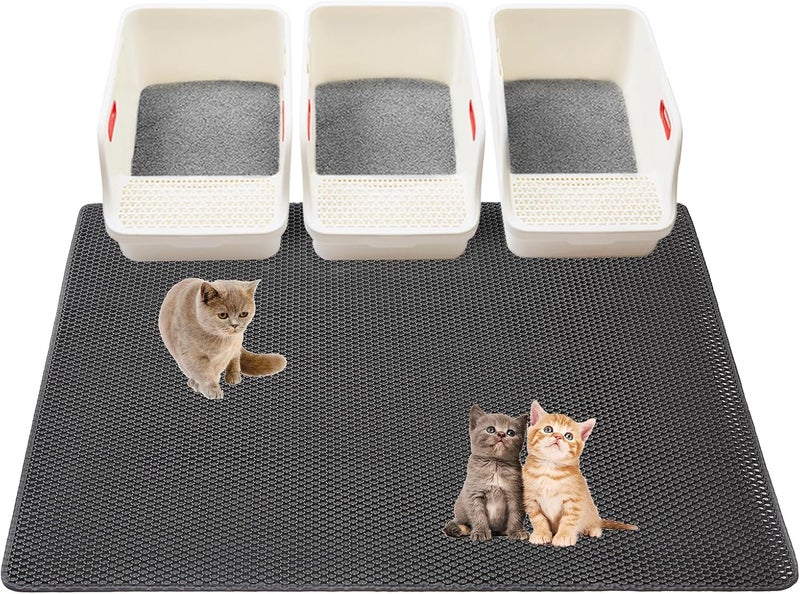UF-SHARP Cat Litter Mats-Extra Large 47''x36'' Litter Trapping Mat for Cat-XXL Litter box Matt for Floor-2 Layer Catcher Rug for Pet kitty Litterbox-Waterproof Urine Proof,Non-Slip - Image 1
